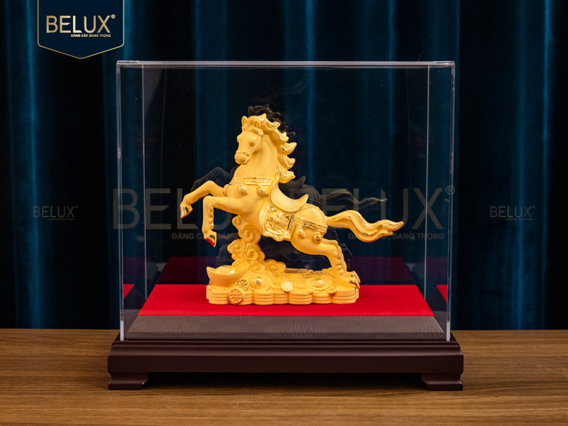 Tượng Ngựa Tài Lộc vàng cát 20x7x17cm